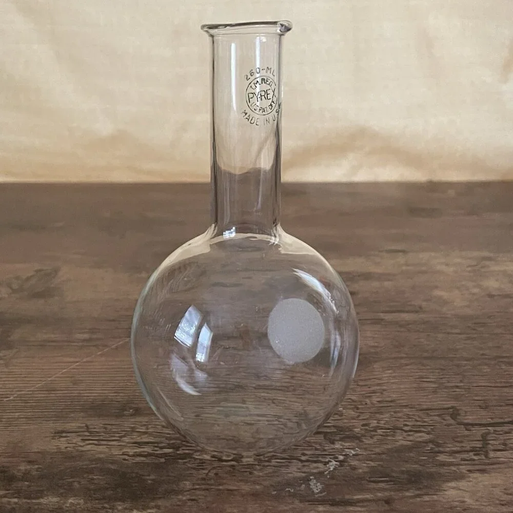 Vintage Pyrex Lab Flasks 250 ML Set of 4 Apothecary Flat Bottom Propagation Vase